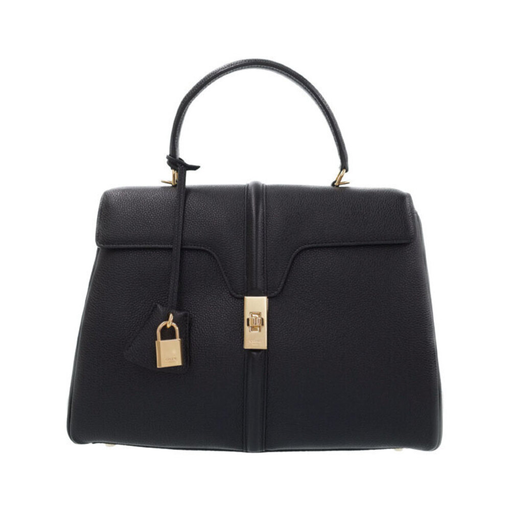 Celine Handbag Satinated Bag 16 Calfskin Shoulder Seize Black - Picture 2 of 9